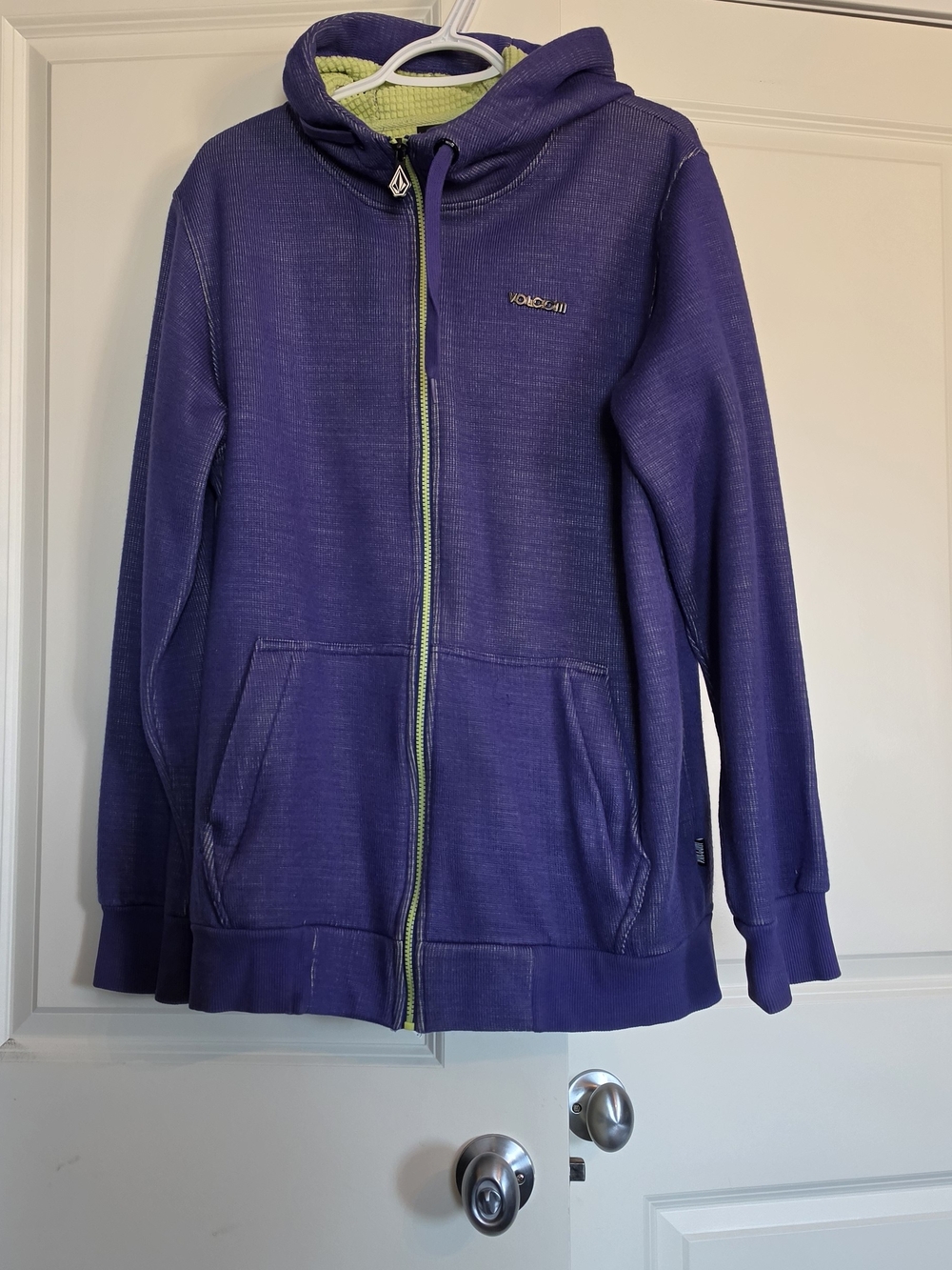 Volcom Girls Purple Hoodie Jacket with Lime Trim